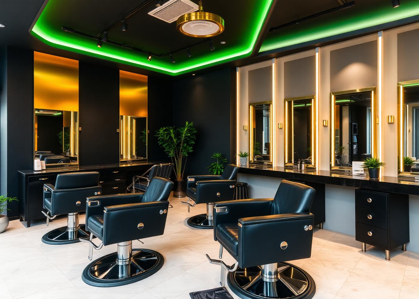 Hajjam's modern luxury barbershop interior